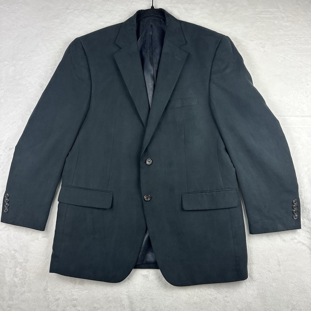 Chaps Ralph Lauren‎ Mens Regular 44R Black Suit Jacket Microsuede EUC
